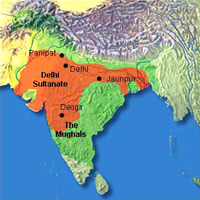 The first Islamic government established within India from 1206-1520. Controlled a small area of northern India and was centered in Delhi.
