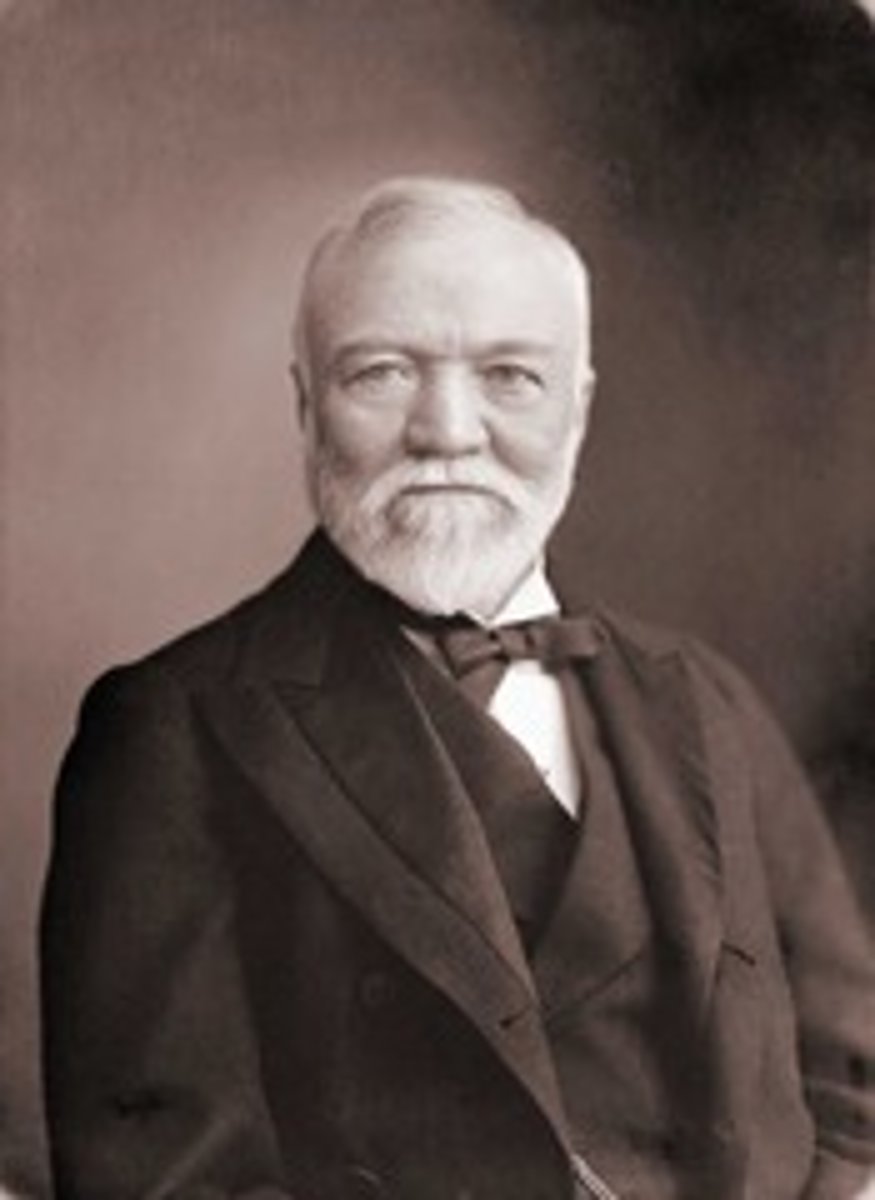 <p>Year: 1889</p><p>Summary: Essay by Andrew Carnegie promoting philanthropy by the rich as a moral duty.</p><p>Significance: Influenced how industrialists justified their wealth and shaped early charity efforts.</p>