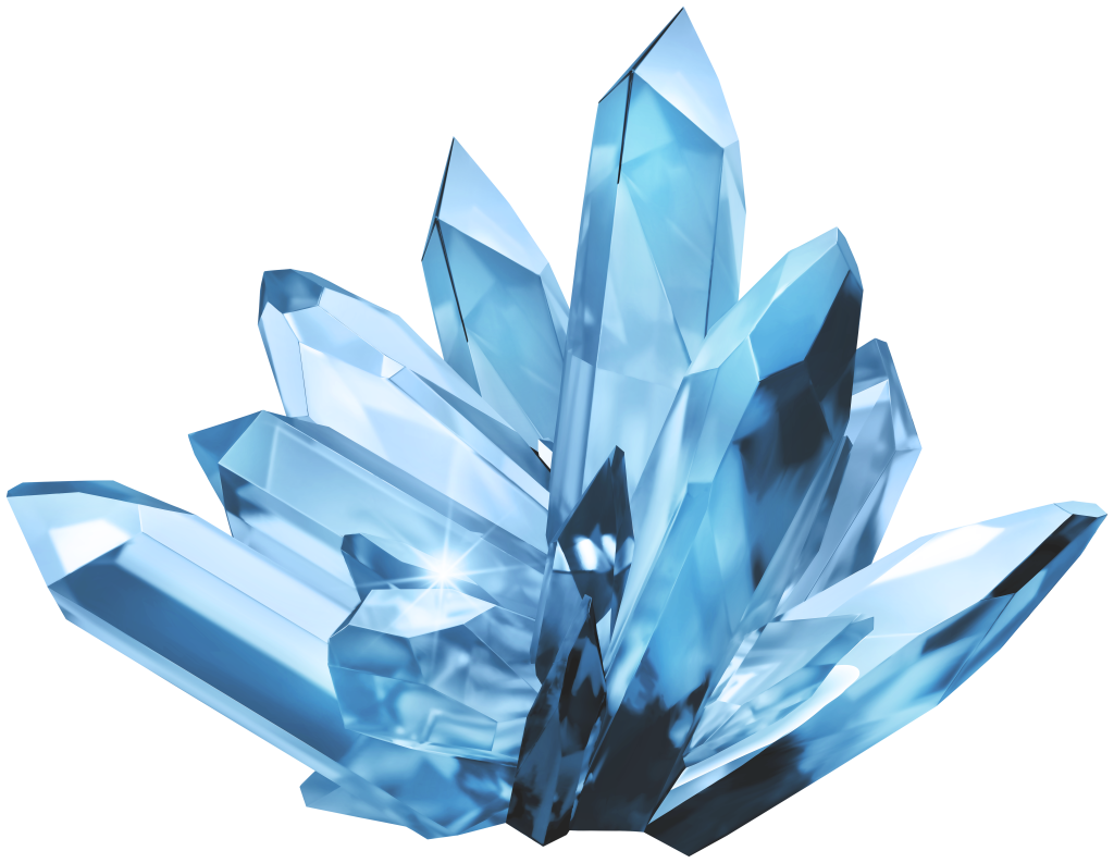 <p>A clear and shiny stone that often has magical powers in stories.</p>