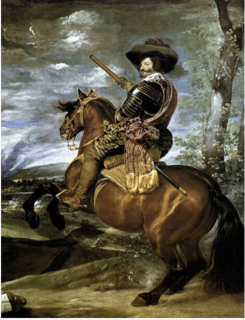 <ul><li><p><span><strong>Key Features</strong>:<br><br></span></p><ul><li><p><span>A portrait of the Count-Duke of Olivares, a powerful political figure in the Spanish court.<br><br></span></p></li><li><p><span>Velázquez’s use of light and detailed rendering of the horse and figure.<br><br></span></p></li></ul></li></ul><p><span><strong>Memorable Fact</strong>: This portrait captures the dignity and power of Olivares through masterful brushwork.<br></span></p>