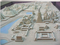 <p>● Ruins represent central and elite areas</p><p>● Commoners' homes have not survived</p><p>● Temples, pyramid structures, ball courts</p><p>Pictured Above is a model of Tikal (Example of Architecture)</p>