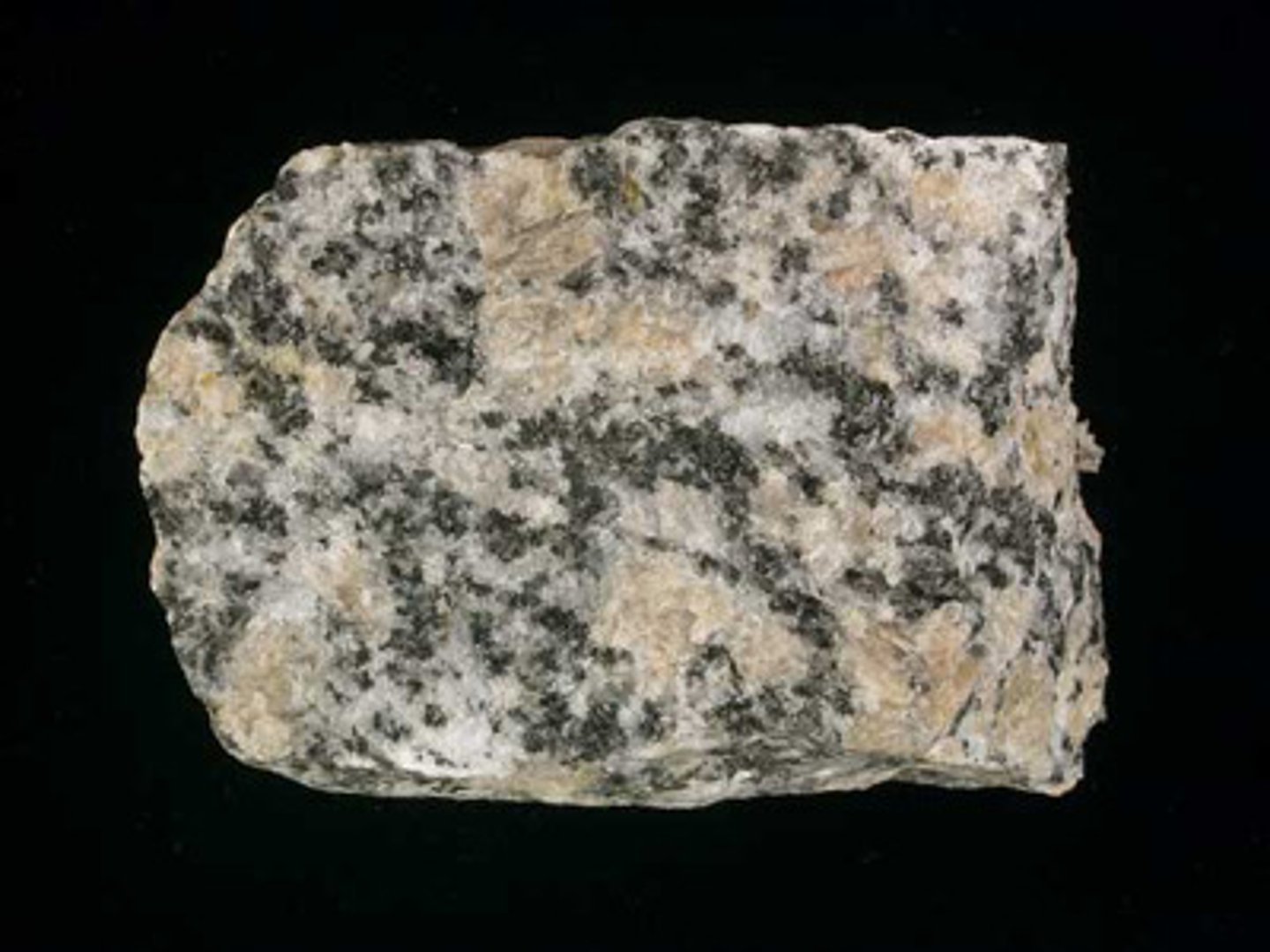 <p>F,I,M,UM: Felsic<br>Texture: coarse-grained<br>Mineral composition: quartz, orthoclase feldspar, biotite, hornblende<br>Other properties: combinations of pink, black, white; large crystals<br>Inferred rock origin: Intrusive; single cooling; pyroclastic deposit. The coarse-grained version of rhyolite.</p>