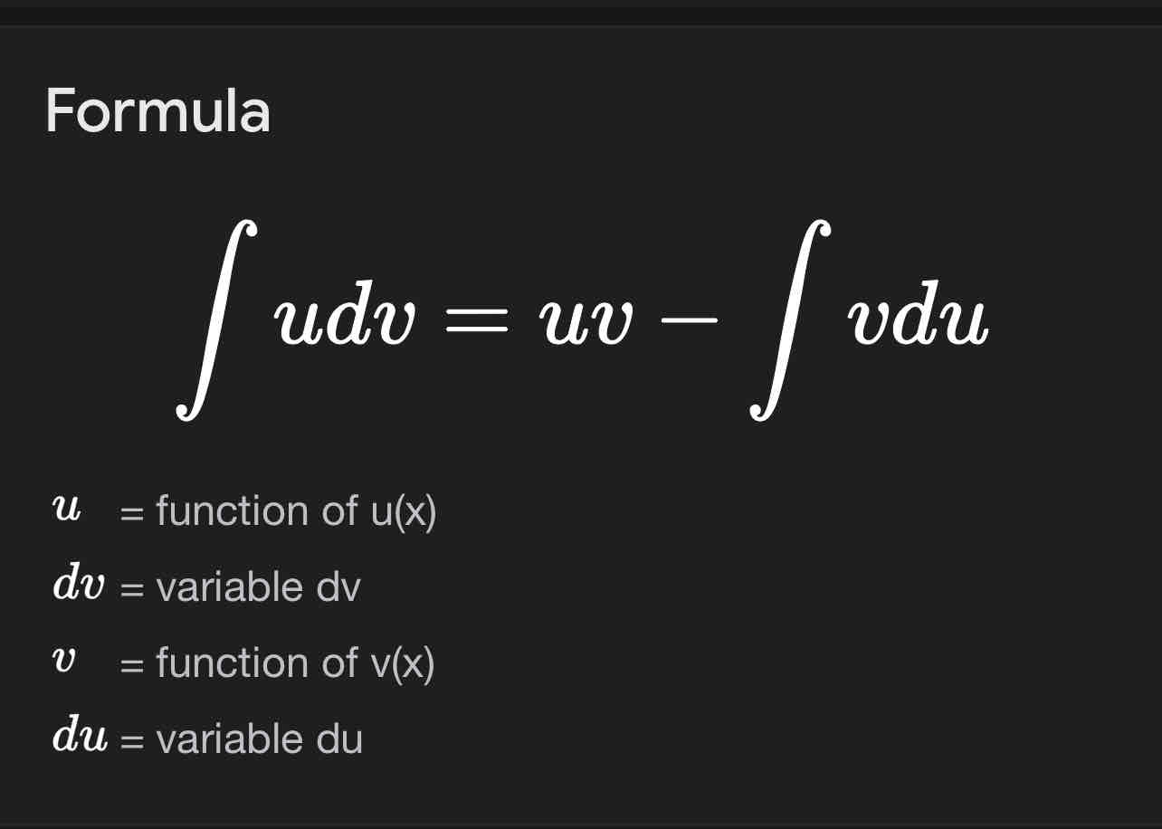 <p>Choose dv as whichever term is easier to integrate </p>