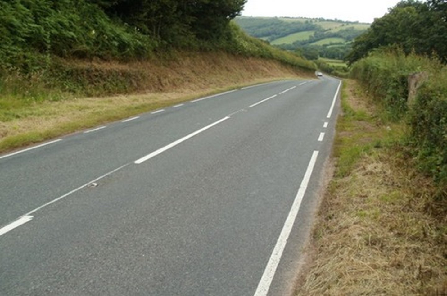 <p>B) separate lanes of traffic going in the same direction</p>