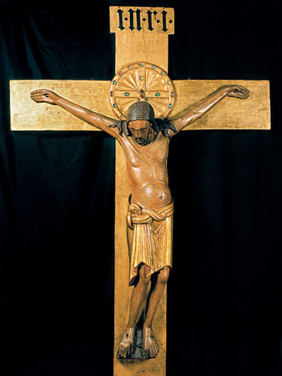 <p>Latin for "suffering Christ." An image of Christ depicted dead on the cross.</p>