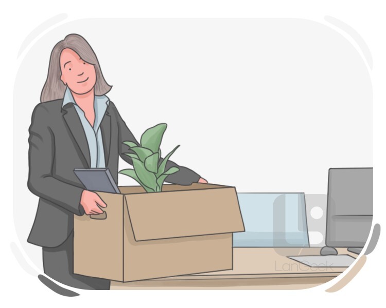 <p>renunciar a un trabajo</p>