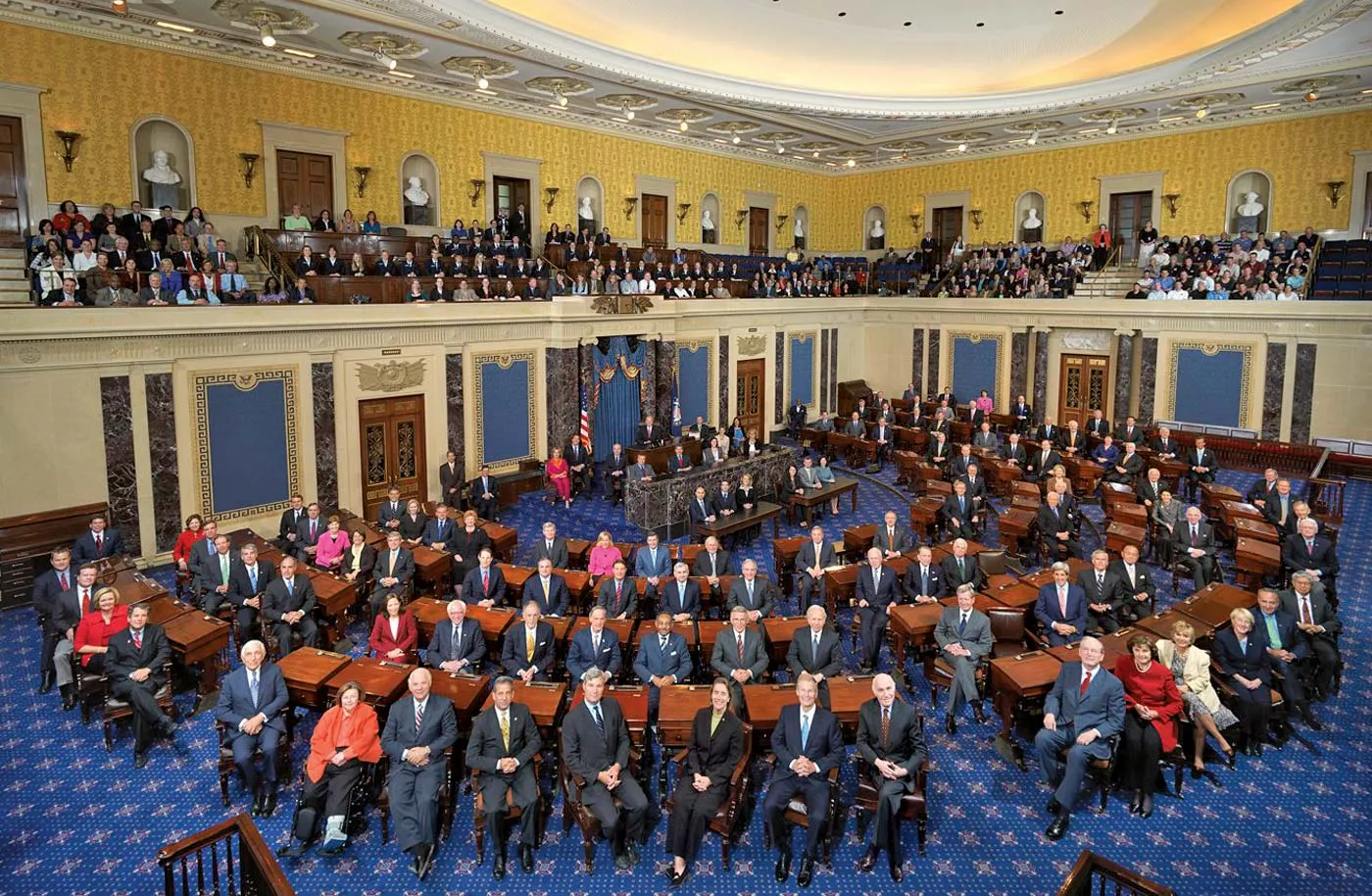 <p>The upper house of the U.S. Congress, consisting of two representatives from each state. </p>