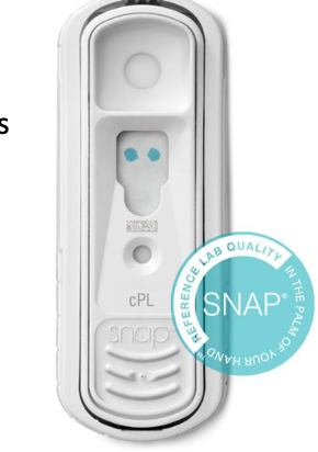 <p>1. spec cPLI/fPLI: quantitative assay (send-out test)</p><p>2. SNAP cPLI/fPLI: semi-quantitative assay (normal vs abnormal; bed-side test)</p>