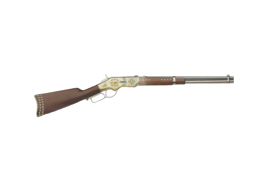 <ol><li><p><span>💬🔫</span> <strong>1866 Lever Action "Yellowboy" Carbine or Trapper</strong></p></li></ol><p><br></p><ol start="2"><li><p><span>📜🔨</span> <em>1866</em></p></li></ol><p><br></p><ol start="3"><li><p><span>📏🎱</span> <strong>Cal. 22LR, 22MAG, 32/20, 38SP, 38/40, 44SP, 44/40, 45LC</strong></p></li></ol><p><br></p><ol start="4"><li><p><span>📏🔫</span> <em>BBL. 16<sub>1/8</sub>"-19"</em></p></li></ol><p><br></p><ol start="5"><li><p><span>🧮🎱</span> <strong>10 nabojów</strong></p></li></ol><p><br></p><ol start="6"><li><p><span>🧠💭</span> <em>Pierwszy karabin z logo Winchester; mosiężna rama nadawała mu charakterystyczny kolor, od którego wzięła się nazwa "Yellowboy".</em></p></li></ol><p></p>