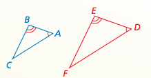 <p>If two angles of one triangle are congruent to two angles of another triangle, then the two triangles are similar.</p>