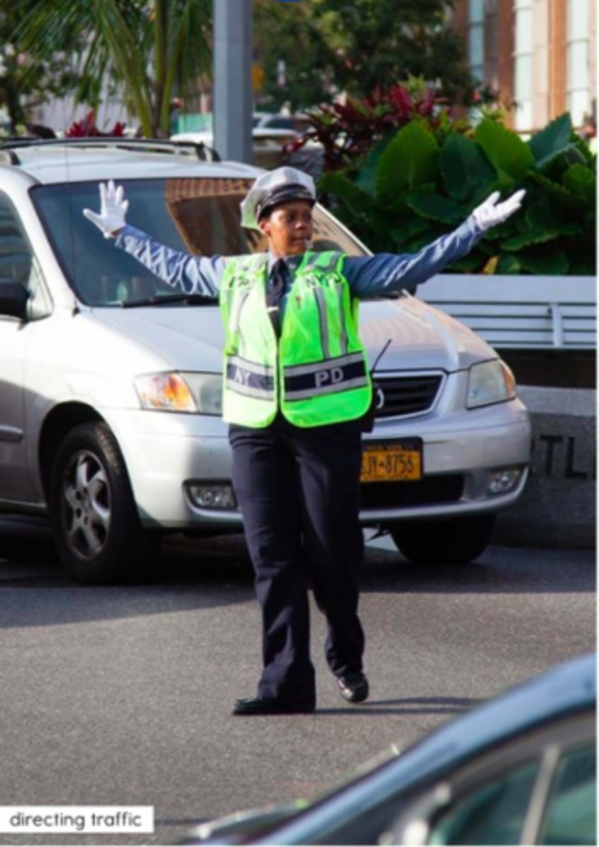 <p>Traffic signs and signals help control the movement of traffic and prevent accidents:</p><p>You should ALWAYS follow them UNLESS an OFFICER is directing traffic.</p><p>If officers are directing traffic you MUST FOLLOW their directions.</p><p>An officer will usually signal you to stop by holding up one hand, palm toward you, and then giving a long blast on the whistle.</p><p>The officer will usually signal you to start or to continue by motioning with one hand and giving a series of short blasts on the whistle. At night an officer may signal with a flashlight.</p>