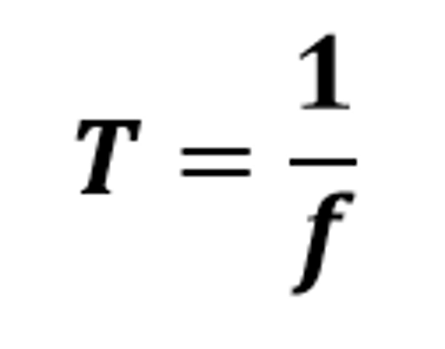 <p>The equation linking time period and frequency</p>