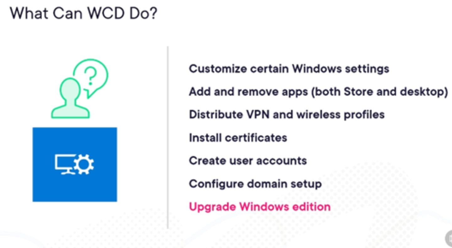 <p>With Windows Configuration Designer you can create provisioning packages that do cool stuff like this.</p>