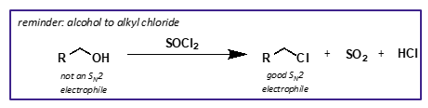 <p>from alcohol and thionyl chlorides</p>