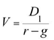 <p>answer = intrinsic value<br>compare answer to current market price</p><p>V = D1 / (r-g)<br>D1 = Dividend payment<br>r = required rate<br>g = Dividend Growth Rate if multiple, calculate for final year then use formula</p>