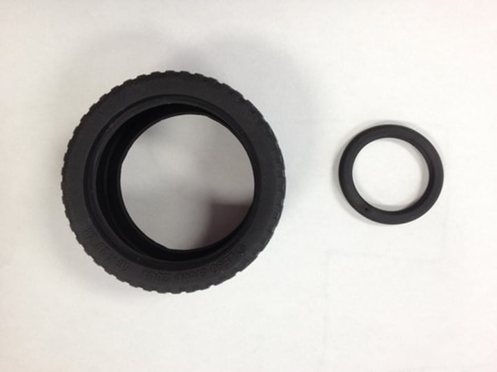 <p>The rubber covering that fits around the wheel rim</p>