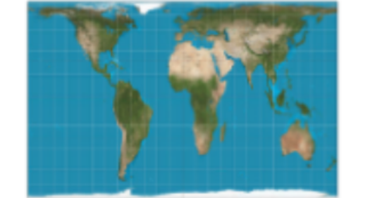 <p>A map that distorts the size of countries (especially near the equator)</p>