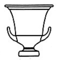 <p>two low handles, no actual neck but a large, widening mouth and opening</p>
