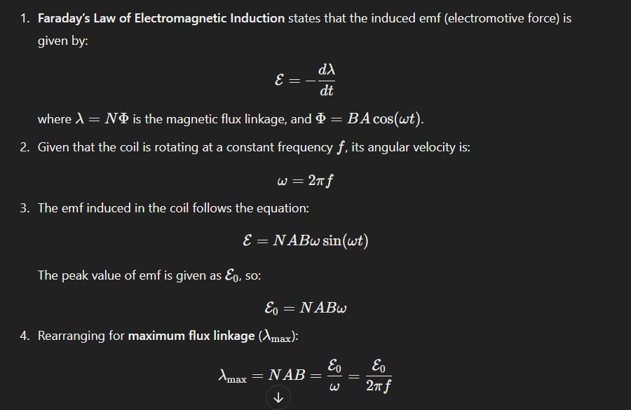 <p>A (Flux linkage = Epsilon/w) since Epsilon = BANw</p>