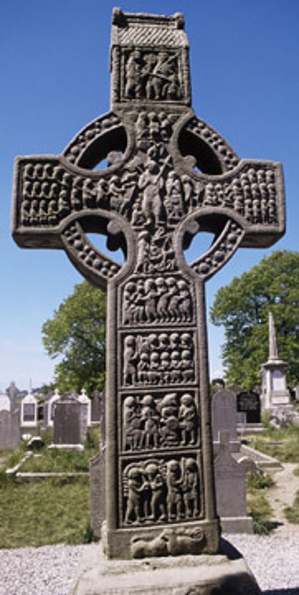 <p>a cross shaped like a Latin cross and having a ring about the intersection of the shaft and crossbar</p>