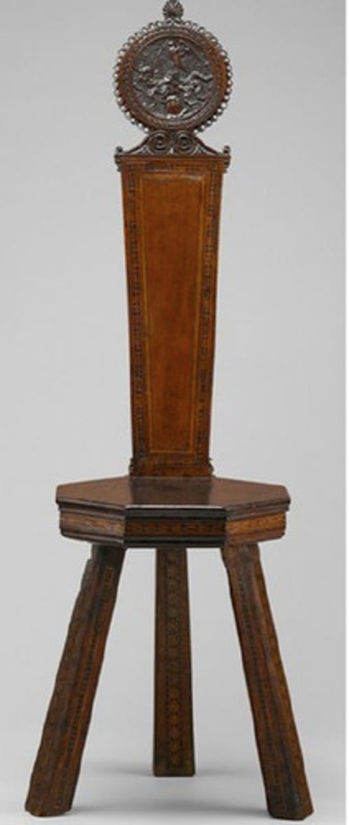 <p>Italian Renaissance chair similar to the sgabello but with three splayed legs instead of two trestles</p>