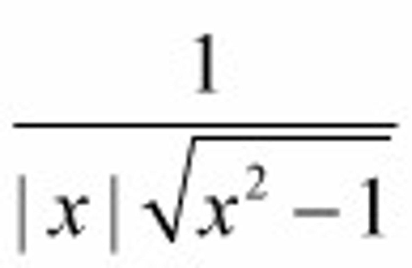 <p>1/|x|√x^2-1</p>