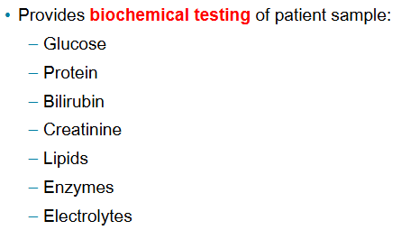 <p>What is a substance or constituent in which the lab conducts tests?</p>