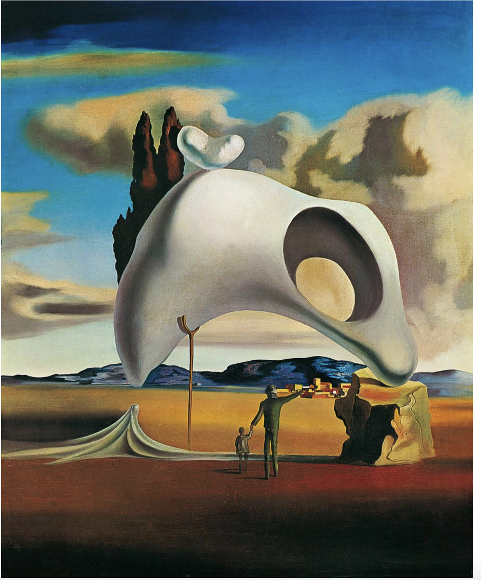<ul><li><p><span><strong>Key Features</strong>:<br><br></span></p><ul><li><p><span>The painting features decayed, almost prehistoric ruins, suggesting a connection to ancient history and the passage of time.<br><br></span></p></li><li><p><span>Dalí’s exploration of landscape and architecture in a dreamlike, distorted manner reflects his fascination with decay and memory.<br><br></span></p></li></ul></li></ul><p><span><strong>Memorable Fact</strong>: This painting combines Dalí’s love for surreal landscapes with his deep thoughts on time and history.<br></span></p>
