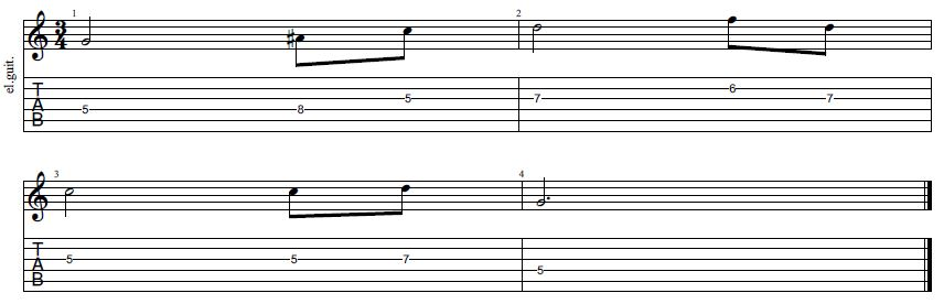 <p>One note longer than the notes around it.</p>