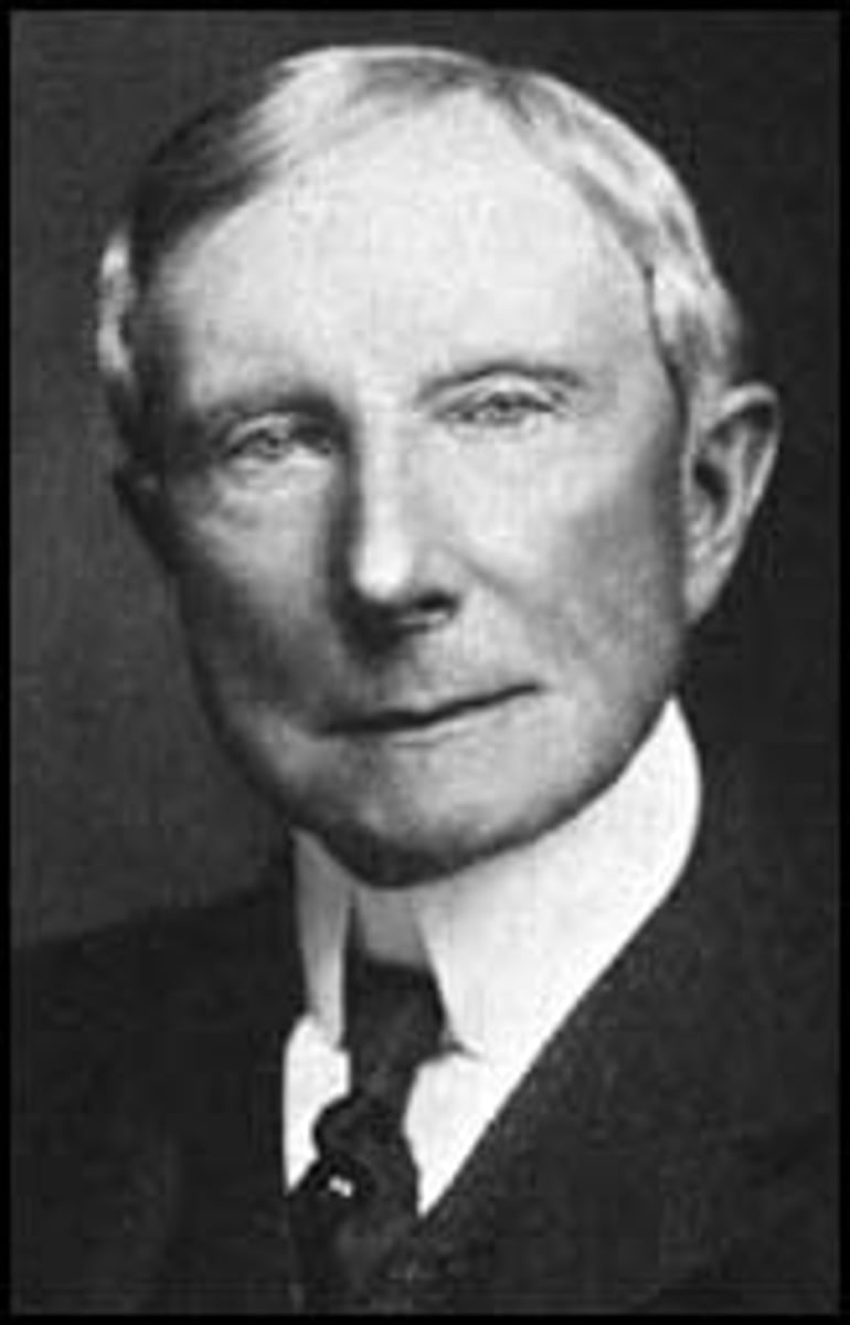 <p>-one of the wealthiest humans of all-time, became fabulously wealthy from the profits of his company, Standard Oil</p><p>-Started out as a clerk making 50 cents a day, rose to eventually become the most powerful business leader in the world</p><p>-Used VERTICAL INTEGRATION, which was a strategy where he bought all the steps of production involved in his business. For instance, for Standard Oil, instead of paying a different company to lay the pipe, instead of paying to barrel the oil, instead of paying a different railroad company to transport the oil, he bought his own pipe company, bought his own railroads, built his own barrel factory, etc. </p><p>-By doing that, he was able to make his cost of production way lower than his competitors, since he wasn't charging himself extra along the way</p><p>-Also used HORIZONTAL INTEGRATION, where he bought out all of his competitors and created a monopoly, where one business dominates the market</p><p>-Lived from 1839-1937. In modern dollars, he made between 300 and 400 billion dollars, making him possibly the richest human of all-time. Gave away roughly 1/3 of his money to philanthropy/charity.</p><p>-Criticized for using bribes, spies, and being corrupt</p>