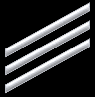 <p>3 connected silver diagonal bars</p>