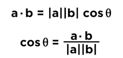 <p>0 <span>≤</span>θ<span> ≤</span> π</p><p>parallel</p><p>orthogonal</p>