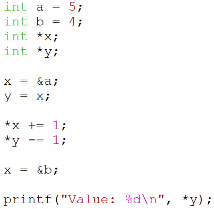 <p>Which of the following is the output generated by the code segment above?<br>A) Value: 4</p><p>B) Value: 3</p><p>C) Value: 5</p><p>D) None of the above</p>