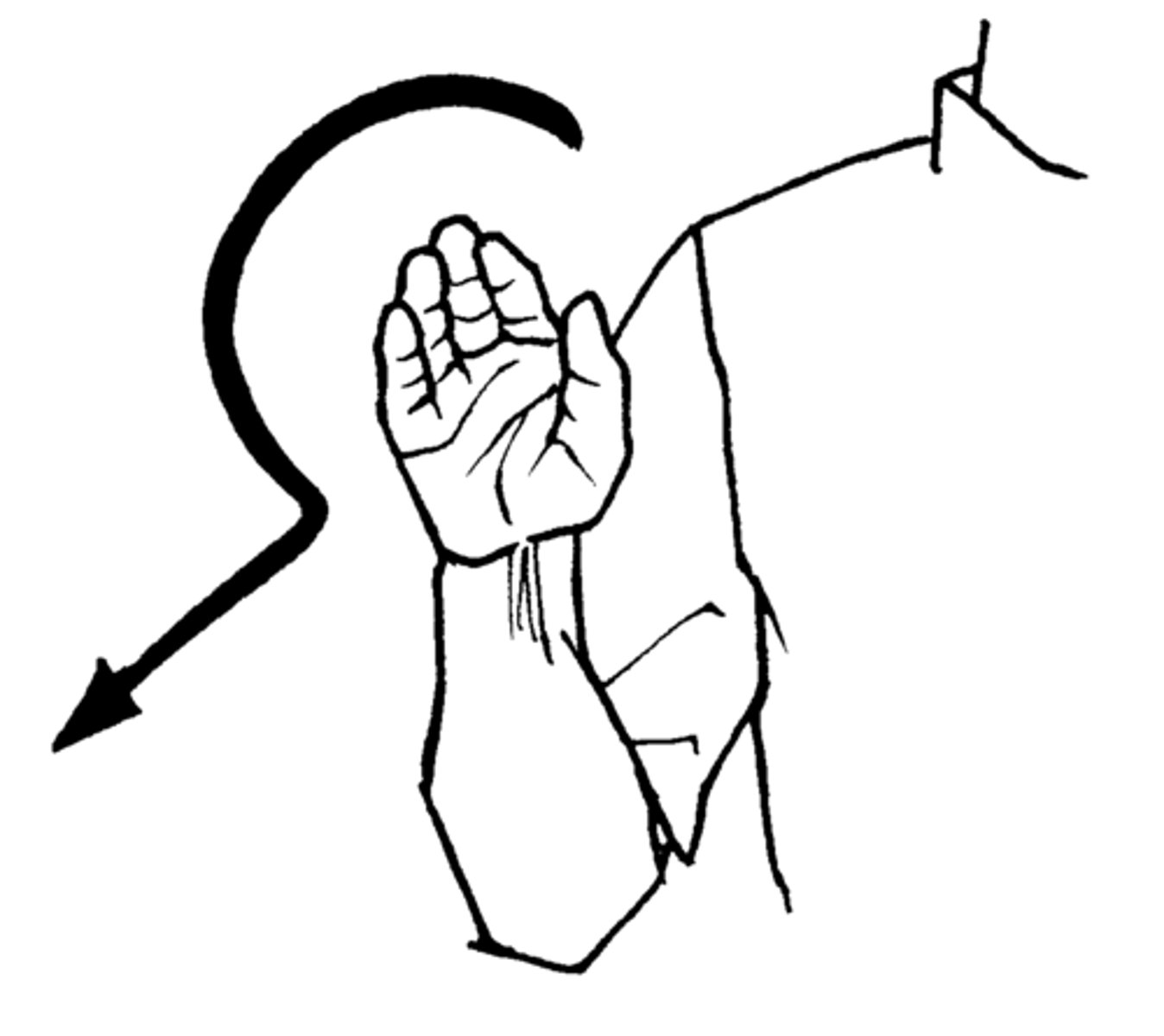 <p>Use pointer finger to draw a question mark</p>