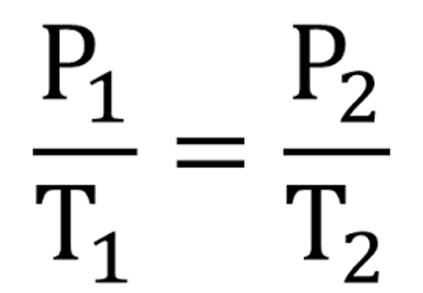 <p>- Relates pressure to temperature</p><p>- similar to charle's law : V/ T</p>
