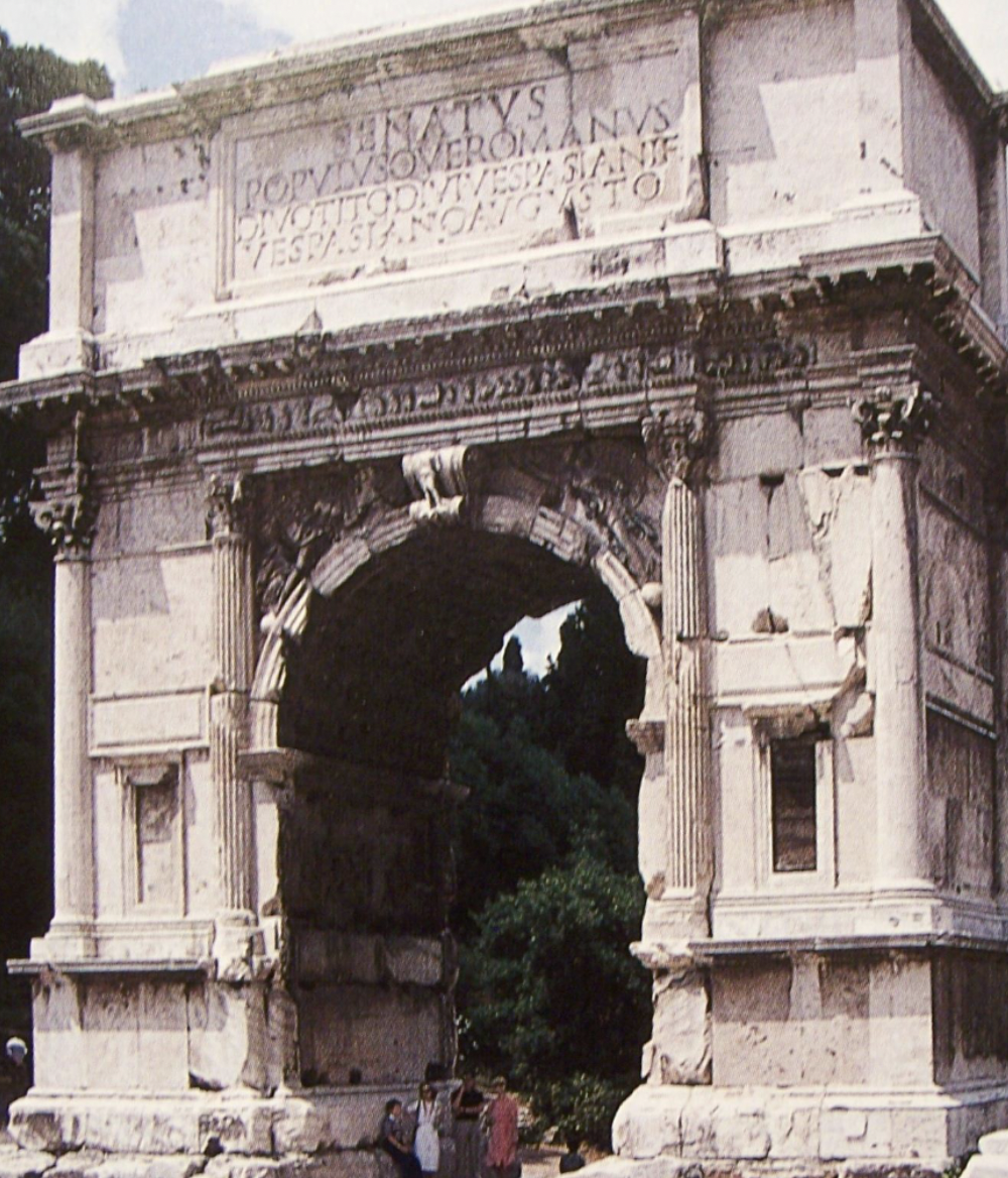 <p>built around <strong>81 CE</strong> by Emperor Domitian to honor his brother <strong>Titus</strong> and his victory in the <strong>Jewish War</strong></p>