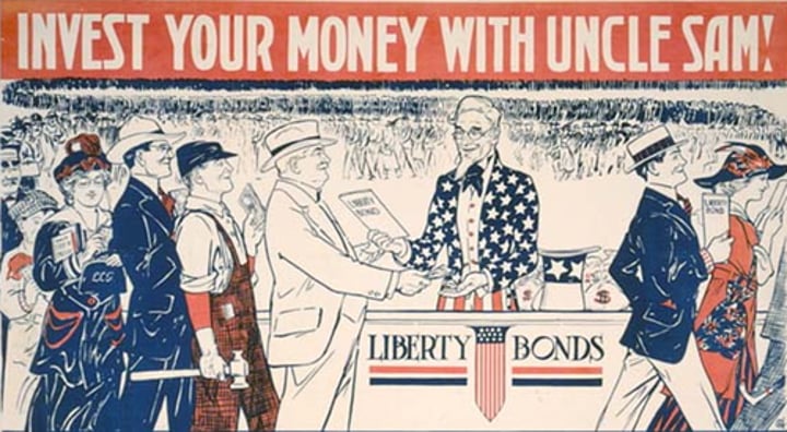 <p>Short-term loans that individual citizens made to the government that financed two-thirds of the war's cost in both WWI and WWII.</p>