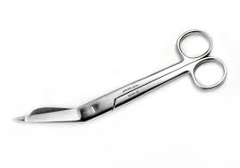 Used for cutting dressings and bandages and can also be used in c-sections (Bandage scissors)