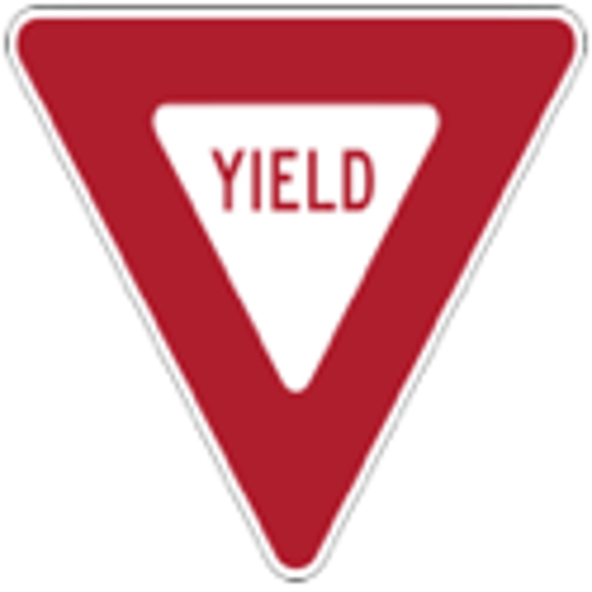 <p>Triangle signs mean yield. You must slow down to a speed that is reasonable for existing conditions and stop if necessary.</p>