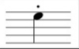 <p>this indicates that the note played shorter than noted usually half of the value, the rest of the metric is silent. Staccato marks may appear on notes of any value, shortening their performed duration without speeding the music itself</p>