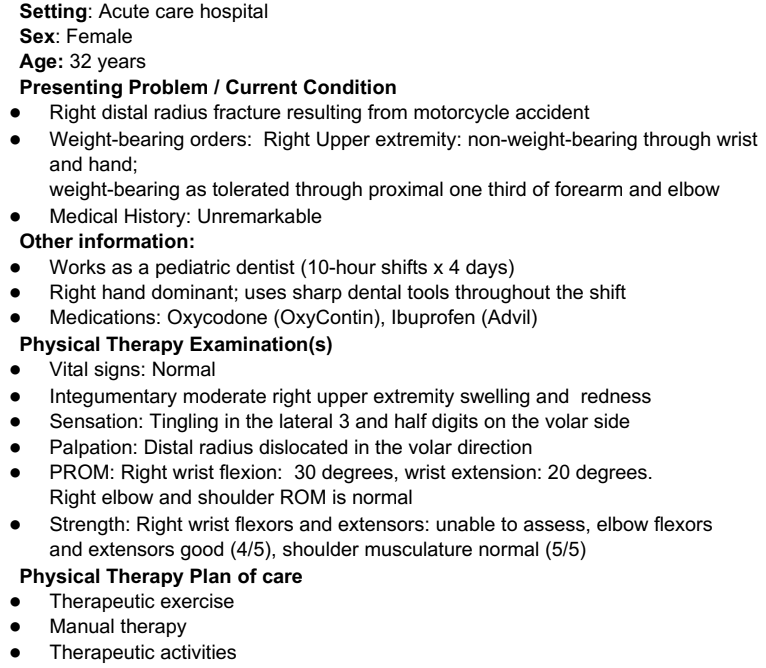 <p>Which of the following would be the MOST LIKELY diagnosis?</p><ol><li><p>Smith’s fracture</p></li><li><p>Colles fracture</p></li><li><p>Scaphoid fracture</p></li><li><p>Dinner fork deformity</p></li></ol><p></p>