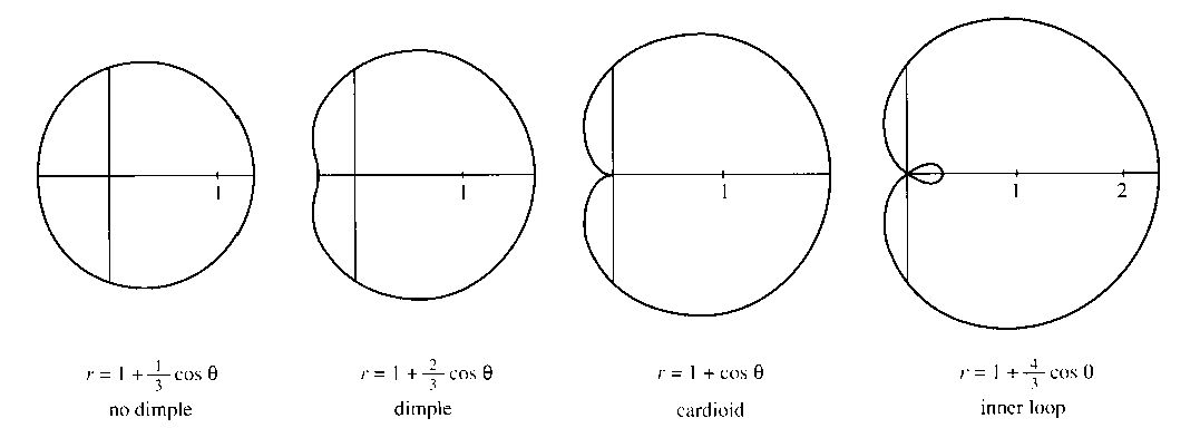 <p>r = <em>a</em> ± <em>b</em>cosθ</p><hr><p>r = <em>a</em> ± <em>b</em>sinθ</p>