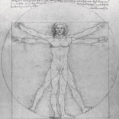 <p>Vitruvian Man by Leonardo da Vinci</p>