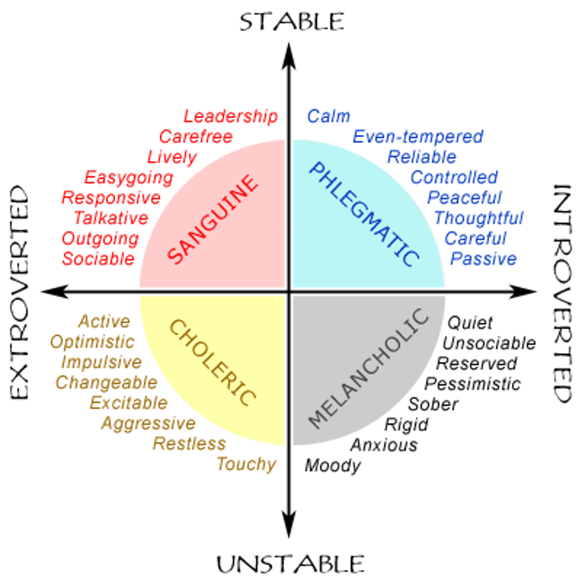 <p>We introduced the PEN model of personality, emphasizing the dimensions of extraversion/introversion, and neuroticism/emotional stability.</p>