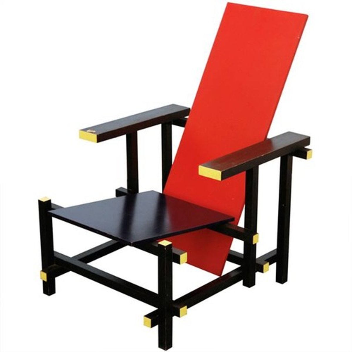 <p>Rietveld<br>Iconic chair made from five-ply beech plywood.<br>hidden connections made with dowel pins</p>