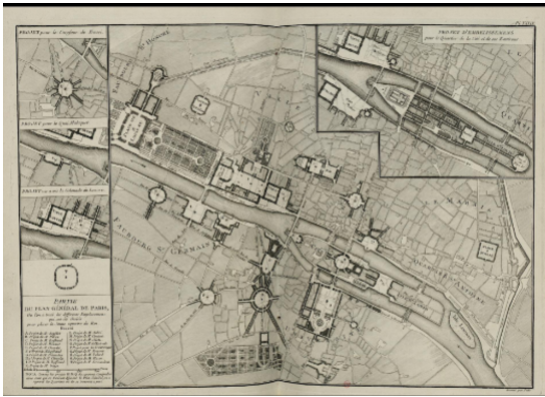 <p>Architect: <span>Pierre Patte</span></p><p>Name: map of proposed places Royales from Monuments Erected in France to the Glory of Louis XV</p><p>Location: </p><p>Year: 1767</p>