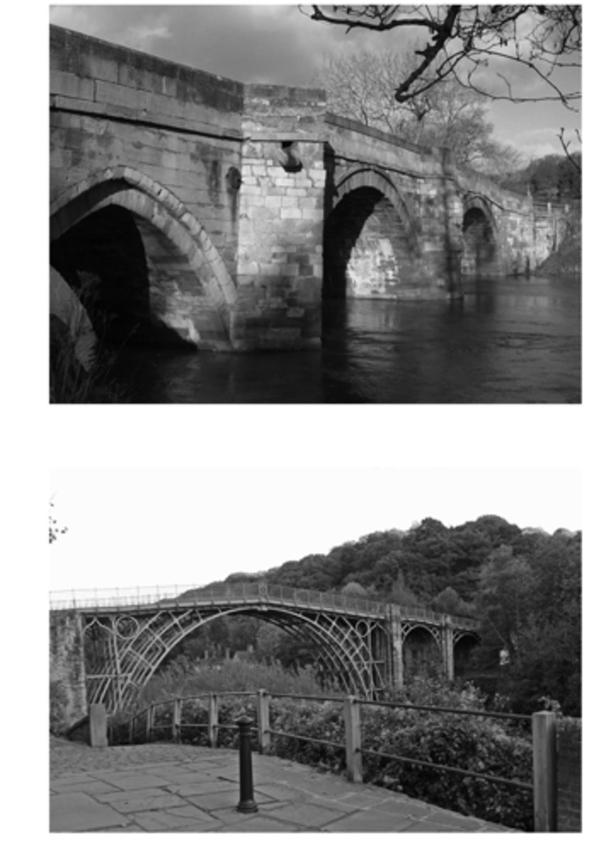 <p>the development of the metals industry led to the construction of higher and longer bridges, a reduced need for stone as a building material, and rapid industrialization.</p>