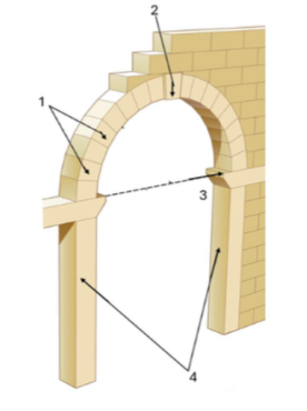 <p><span>Which among the arrows point towards the arch impost? </span></p>