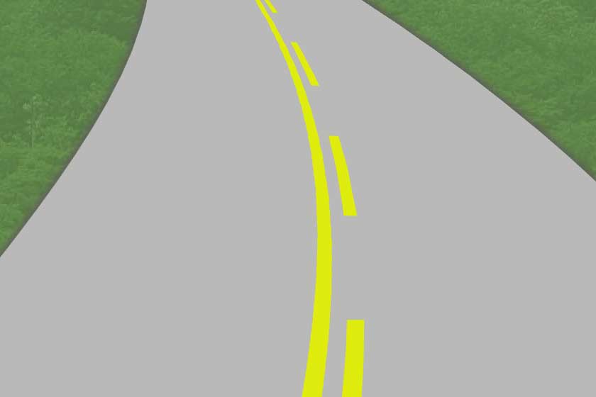 on one way roads, what are yellow lines used as?