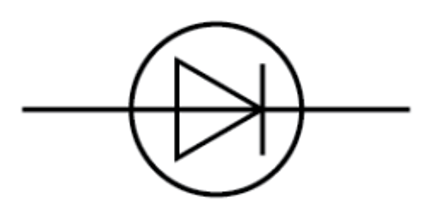 <p>A device that allows current to flow in one direction only</p>